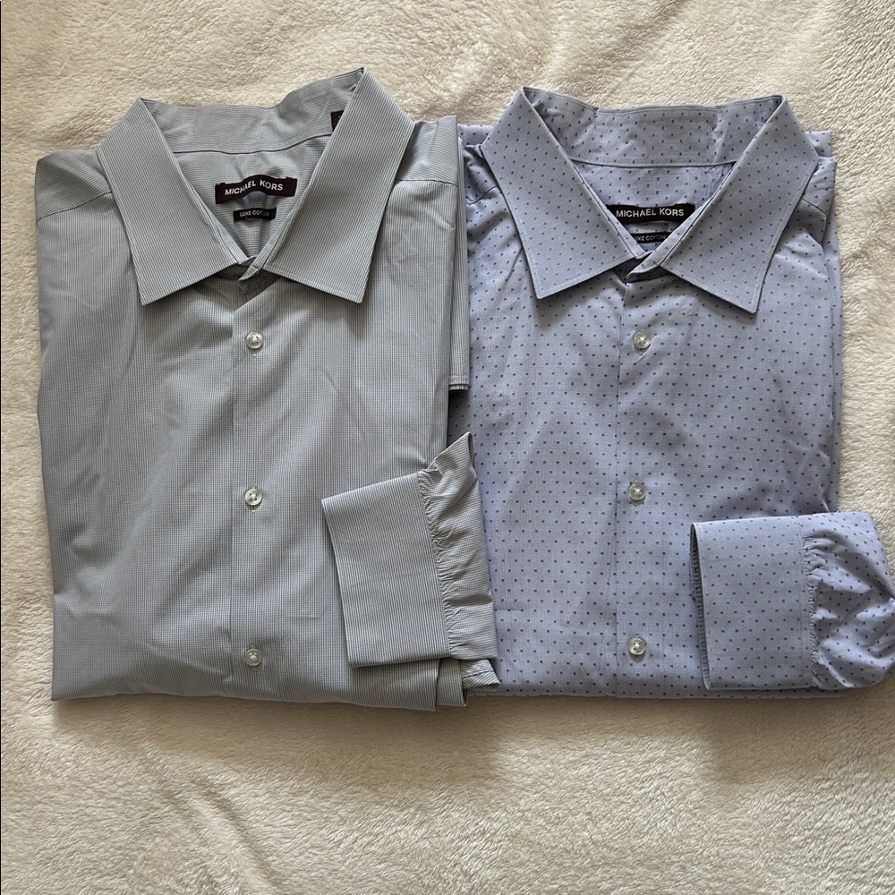 Michael Kors Men's Light Purple and Gray Dress Shirts